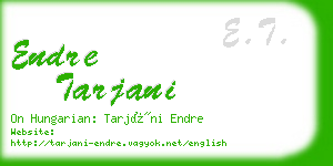 endre tarjani business card